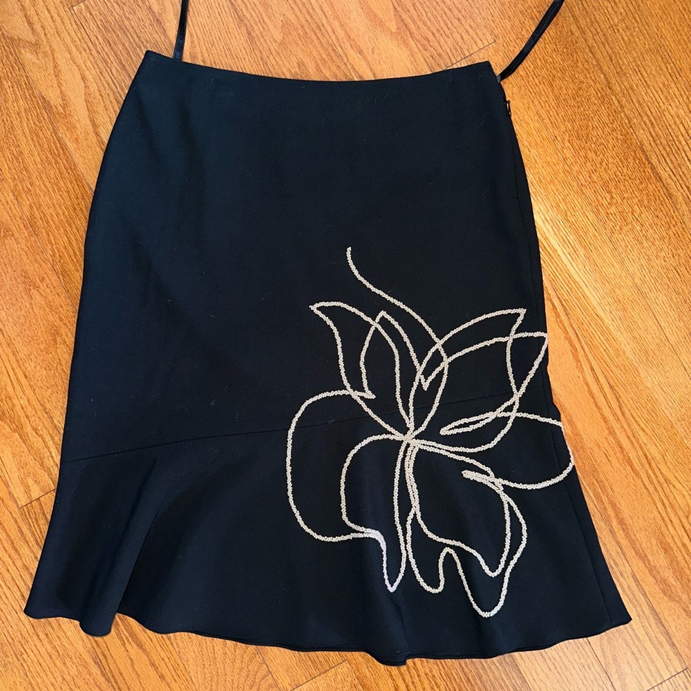 New INC International Concepts Womens Skirt Size 4 Black With Pearls